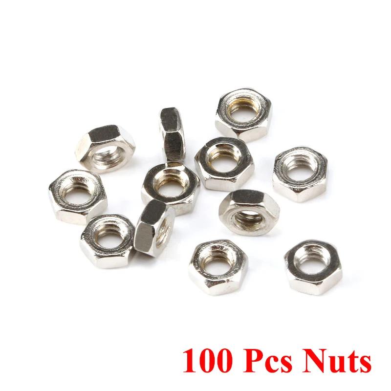 Parafusos de espaçamento de cabeça sextavada e porca, D-Sub VGA, DB9, DB15, DB25, RS232, COM Serial Connector, 5mm + 7mm, 100 Conjuntos - Image 1