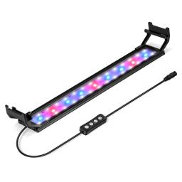 Full Spectrum LED iluminação do aquário, suportes extensíveis, Fish Tank Light, controlador externo, 20-45cm, 110V-240V - Image 6