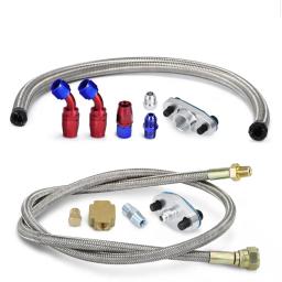 Kit completo de tubo de drenagem de óleo, carregador turbo universal, linha de alimentação de óleo, retorno de óleo, compatível com t3 t4 t3/t4 t70 t66 t04e silve - Image 4