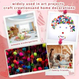 Coloridos pequenos Pom Poms para decorações de festas, macio, fofo, Puff Ball, Pompons arco-íris, DIY, crianças, artesanato, escola, 100pcs, 25mm - Image 6