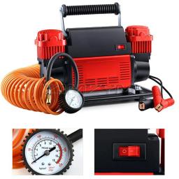 Compressor de ar portátil pneu Inflator, bomba de ar com cilindro duplo, alta potência, alta pressão, relógio mecânico, 780W - Image 4