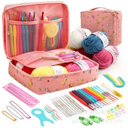 Kit de crochê com acessórios de tricô para iniciantes, ganchos e agulhas, saco de armazenamento, 6 meadas, 59 pcs - Image 2
