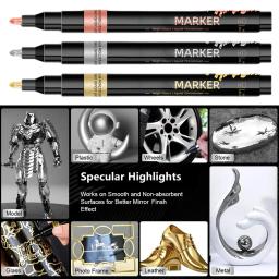 À prova d'água líquido Chrome Marcador, Dica Espelho Cromo, Paint Pen para Vidro Metal Papel Plástico Art Craft Project, Modelagem, 1.0mm - Image 1