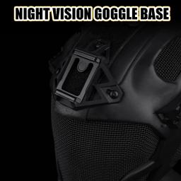 Capacete de proteção facial tática completa com montagem NVG Capacete de airsoft paintball de malha de aço ajustável e leve para jogo de cosplay - Image 4