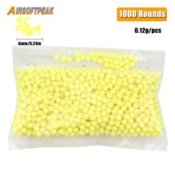 1000 rodadas airsoft bbs balas 0.12g caça tiro 6mm bb strikeball rifle arma de plástico bb bolas amarelo paintball acessórios - Image 1