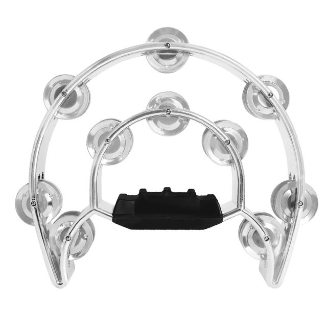 Pandeiro Orff de Camadas Duplas com Sino de Mão e Half Moon Drum - Perfeito para Casa, Bar, KTV e Festas