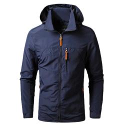 Jaqueta com capuz respirável para homens, corta-vento impermeável, proteção solar, roupas esportivas de pesca, camping e caminhadas, primavera e outono - Image 2