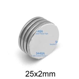 Ímã magnético poderoso redondo do neodímio, 3M fita adesiva dupla face, 25x2mm, 25x2mm - Image 3