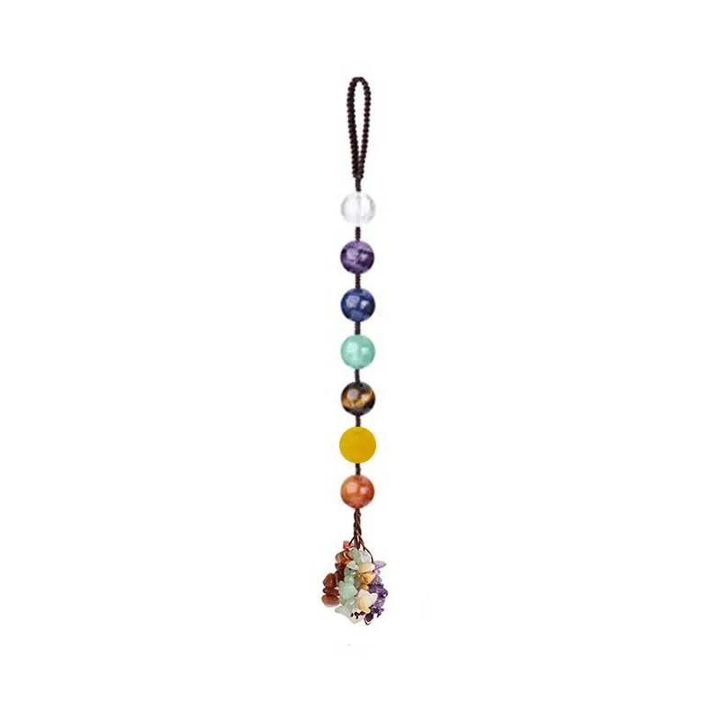 Ornamento Pendurado Artesanal com Cristais Coloridos e Borlas, 7 Chakras, Pedras Naturais, Pingente de Meditação, Parede, Janela, Carro, Home Decor, Yoga - Image 1