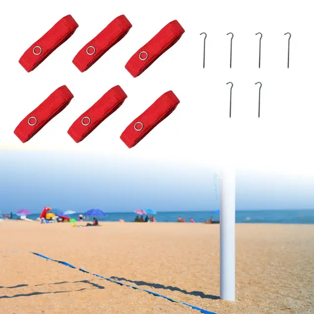 Kit Completo de Marcação para Vôlei de Praia com 6 Linhas e 6 Âncoras - Ideal para Esportes ao Ar Livre em Campo de Fronteira de 8m