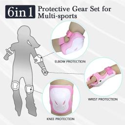 Almofadas de joelho e cotovelo para crianças, Equipamento de proteção, Equipamento de segurança, Patins, Ciclismo, Bicicleta, Skate, Equitação Inline, Esportes - Image 6