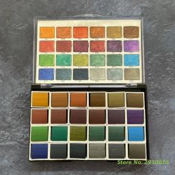 24 cores metálico aquarela tintas artista profissional conjunto de arte para iniciante pintura em papel madeiras tecido diy arte do prego - Image 5