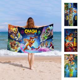 Crash Bandicoot Microfiber Toalha de Praia, Absorvente Rápido, Suave, Ioga, Natação Resort, Alpinismo - Image 1