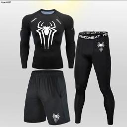 Terno de treino Compression Fitness para homens, roupas esportivas apertadas, Dry Fit Leggings Lycra, Training Sportswear Set, roupas de ginástica, roupa de corrida - Image 4