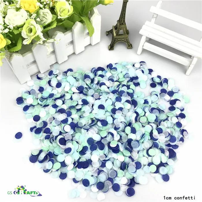 1000 pçs/saco cor da mistura dos confetes de papel de 1cm para a decoração da festa de aniversário do casamento tecido redondo para balões claros - Image 1
