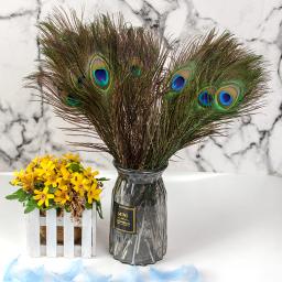 Atacado 10 pçs/lote penas de pavão naturais para artesanato jóias fazendo casa vaso festa de casamento mesa plumagem decoração 25-30cm - Image 1