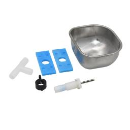 1 pçs coelho tigela de água fazenda coelho bebedor automático gaiola de coelho fix copo raising raposa vison aço inoxidável beber tigela - Image 4