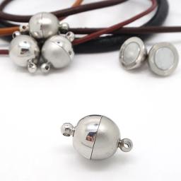 Fortes fechos magnéticos para fazer jóias, forma de bola redonda, conectores de fivela final, pulseira DIY e colar Descobertas, 5 conjuntos por lote - Image 5