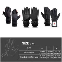 Gobygo 1 par luvas de esqui de inverno engrossado frio antiderrapante à prova dwaterproof água tela de toque luvas de pulso estendido equitação luvas de esqui das mulheres dos homens - Image 6