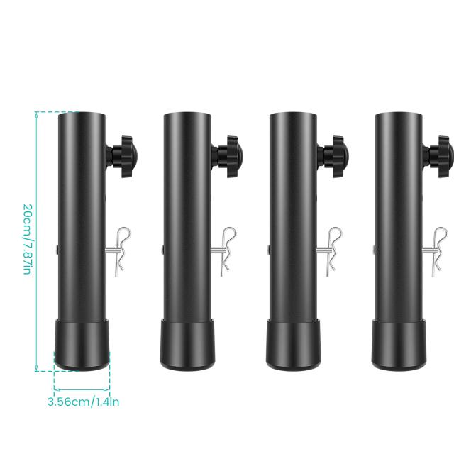 Extensores Ajustáveis para Mesas Dobráveis - Conjunto com 4 Unidades de 20 a 44cm para Aumentar a Altura de Pernas Retas e Dobradas
