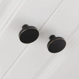KEDLO Ganchos de parede de latão sólido para portas e janelas, ferragens para móveis, armários de cozinha, gavetas, botões planos circulares - Image 4