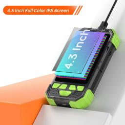 Câmera endoscópica de lente dupla, tela ips de 4.3 polegadas, hd1080p, vídeo, sonda usb, bolsa de ferramentas, boroscópio de inspeção de carro, à prova d'água, 9leds, 2600mah - Image 2