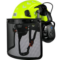 Segurança ventilada Hard Hats com viseira Bluetooth, orelha regalos, escudo facial, silvicultura, motosserra, trabalho em árvore, ao ar livre, ANSI Z89.1 - Image 1