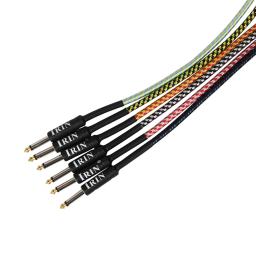 Cabo de guitarra 3m, acessórios coloridos para instrumentos de cordas, sem ruído, cabo de fio trançado de áudio, plugue de metal para guitarra elétrica e baixo - Image 4
