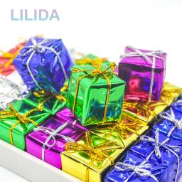 24 pçs mini ornamentos de natal handwork caixa de presente natal árvore acessórios festa de ano novo decoração doces caixas de presente pingente navidad - Image 4