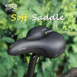 SR-Sela de bicicleta confortável para homens e mulheres, assento MTB macio, bicicleta de estrada, esporte, off-road, casual, à prova de choque, ciclismo, sela de espuma oca - Image 1