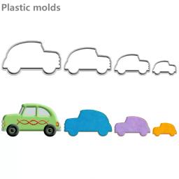 Desenhos Animados Transporte Ferramentas 7008 Carro Velho Estilo, Moldes De Plástico, Bolo Fondant Ferramentas, Cortadores De Biscoito, Cortador De Sushi, Quatro Especificações - Image 1