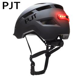 Pjt novo capacete de ciclismo em molde mountain road usb recarregável luz da cauda capacete da bicicleta esportes seguro chapéu mtb ciclismo capacete - Image 1