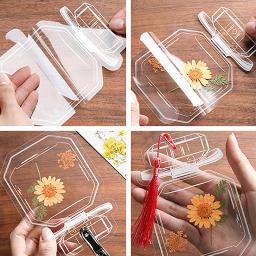 Marcador artesanal de flores secas, envoltório plástico para amostra de plantas, vaso pressionado transparente, marcador de página, Material DIY, 20 pcs por conjunto - Image 3