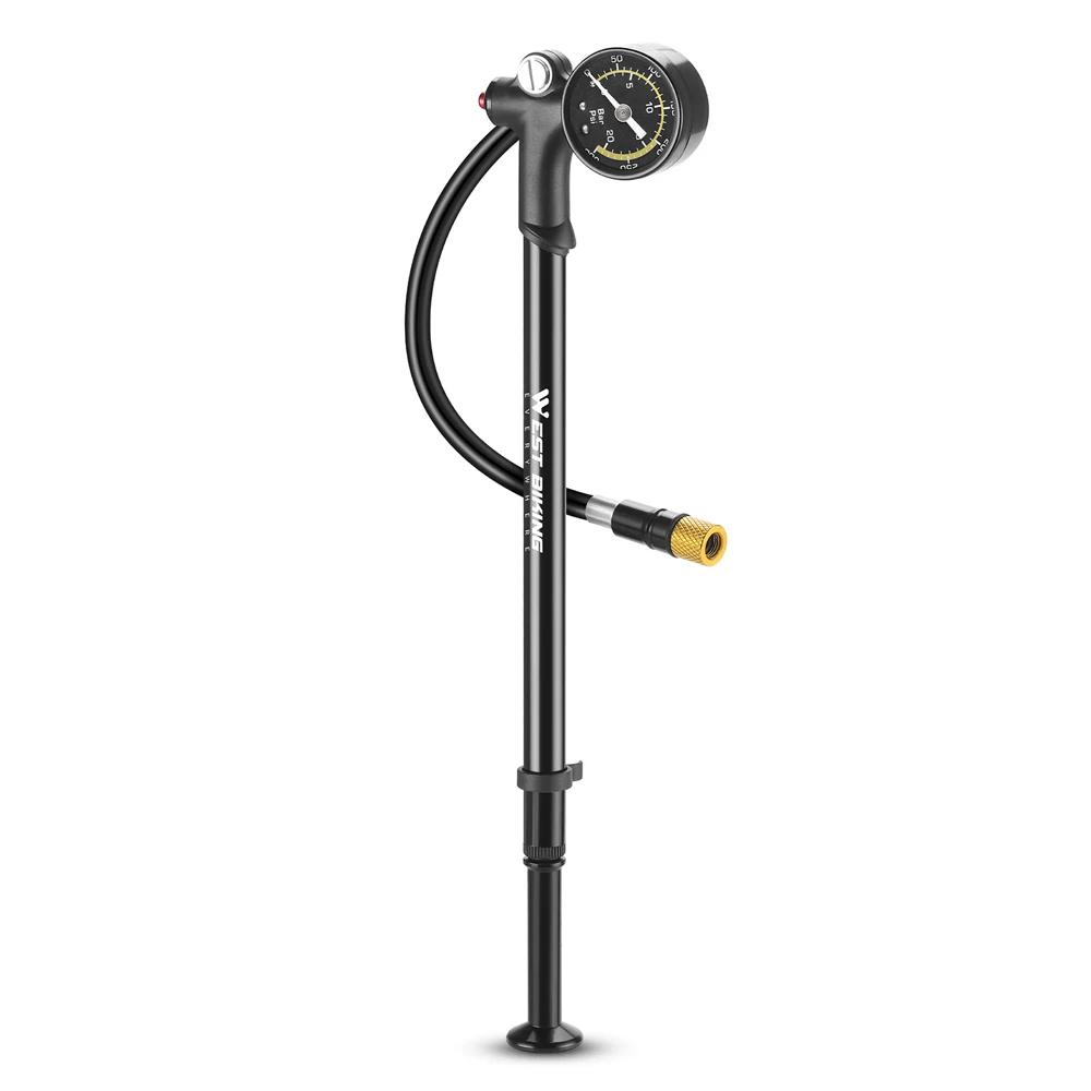 Portátil de alta pressão bicicleta frente garfo bomba, suspensão traseira bicicleta pneu bomba, liga de alumínio, inflator com acessório - Image 1