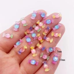 50 pçs glitter resina colorido mini bonito doce arte prego flatback strass apliques diy casamento scrapbook ornamento artesanato l617 - Image 2