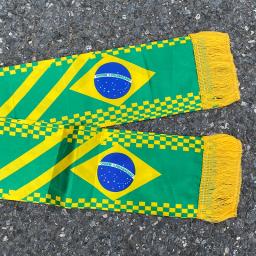 Aerlxemrbrae personalizado cetim poliéster futebol cachecol, 14x130cm, Alemanha, Itália, Inglaterra, Espanha, Brasil, França - Image 5