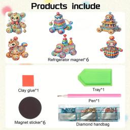 Ímã de geladeira Forma especial para Artesanato DIY, Arte Acrílica Ímãs, Pintura Diamante, Decalques Geladeira, Presente Party, Cute Girls, 6Pcs - Image 5