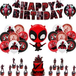Balões Deadpool e Wolverine, Banner Feliz Aniversário, Decoração De Festa, Toppers De Bolo, Talheres Descartáveis, Adesivo De Herói De Fundo - Image 2