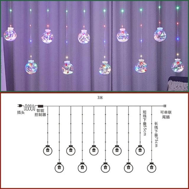 Decoração de Natal com Luzes LED: Bolas, Festões e Cortinas para Casa e Vitrines