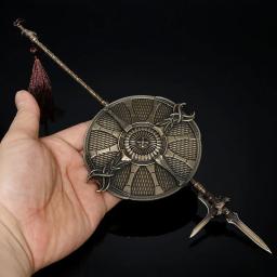 A Arma de Lança do Soldado Qin, Espada Antiga Chinesa, Modelo de Metal Ge Dun com Suporte, Presente Medieval, Brinquedo Colecionável, 30cm - Image 3