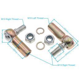 1 par m8/m10 esquerda direita linha bola junção gravata haste final para 47cc 49cc mini chinês quad atv bicicleta - Image 2