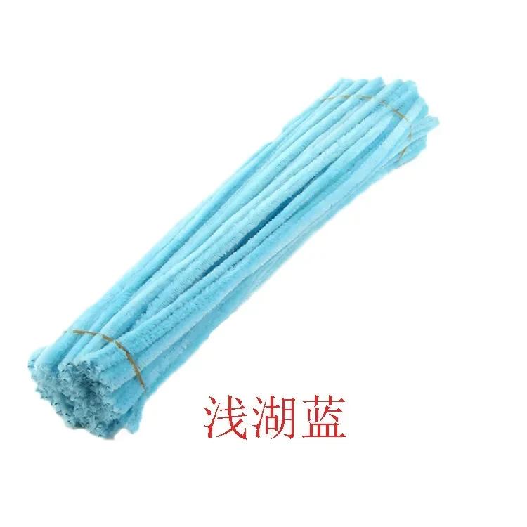 100 pçs tubo de haste de chenille crianças diy brinquedos criativos artesanato varas limpadores jardim de infância educacional material artesanal tiras de pelúcia - Image 1