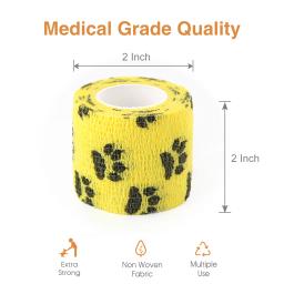 24 rolos de bandagem elástica para animais de estimação, bandagem autoadesiva para cães, gatos, cavalo, fita esportiva autoadesiva não tecida para joelho e tornozelo - Image 2