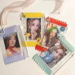 Desenhos animados Idol Card Luva protetora, criativo Candy Bag, Photocard Titular, Tampa do cartão transparente com chaveiro, Papelaria escola - Image 5