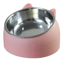 Bacia do alimento do aço inoxidável para o animal de estimação, Bonito cão e gato tigela, Para proteger a coluna cervical boca oblíqua de 15 graus - Image 6