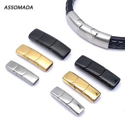 Aço inoxidável Fechos Magnéticos para Fazer Jóias, Pulseiras De Couro, Conector De Cabo, Fivela De Três Ligações, DIY Acessórios Suprimentos - Image 1