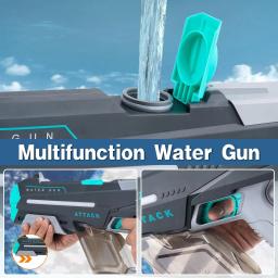 Pistola de água elétrica para adultos, totalmente automático, tiro contínuo, pull-out, brincar com água com luzes, design, verão - Image 3