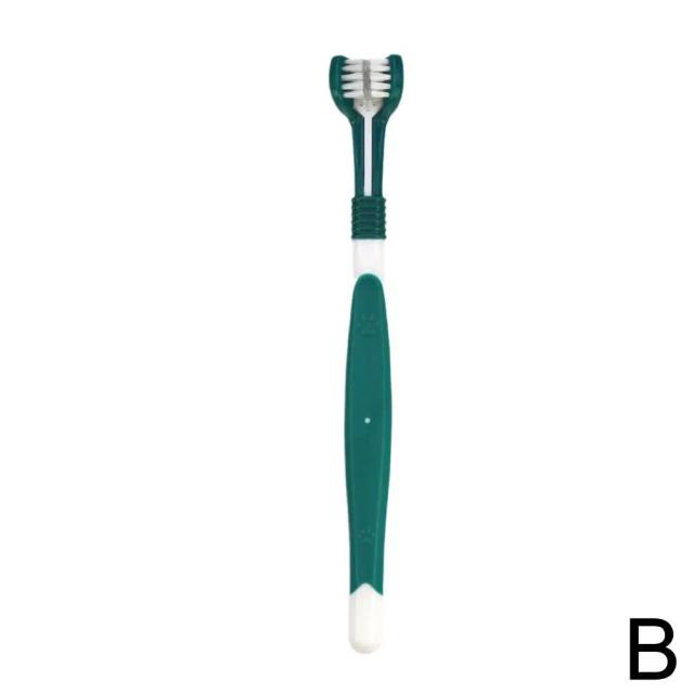Escova de Dentes Trifacetada para Limpeza Oral de Cães e Gatos - Ferramenta de Cuidados para Atacado