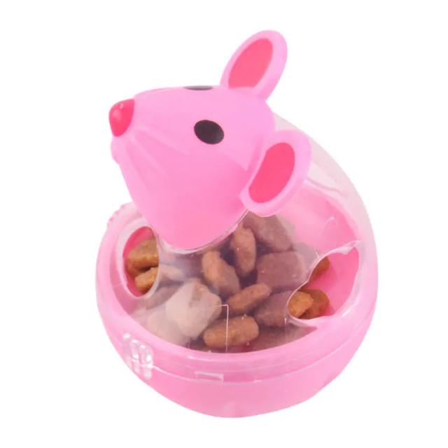 Distribuidor Interativo de Alimentos para Gatos e Ratos: Brinquedo Plástico Divertido e Funcional