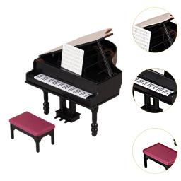 Mini piano de cauda para sala e Dollhouse, instrumento musical, 1:12 - Image 5